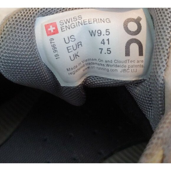 UQ On Cloud Womens Grey Swiss Engineering Running Shoe size W9.5 - Picture 7 of 7